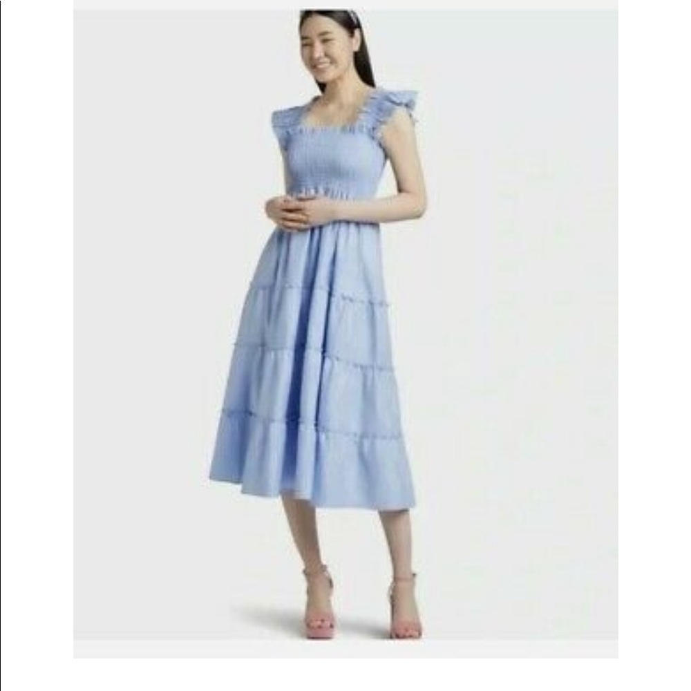 Nap Dress Blue Glitter Check - XS EUC